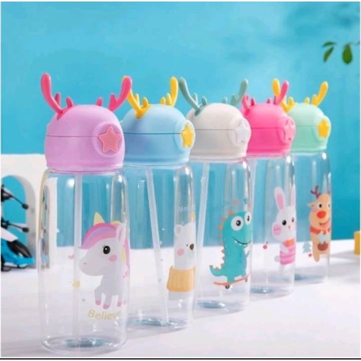 (RS)BOTOL MINUM ANAK 700ML TANDUK RUSA MOTIF ANIMAL BINATANG HEWAN LUCU IMUT 700 ML 0.7L 0.7 L