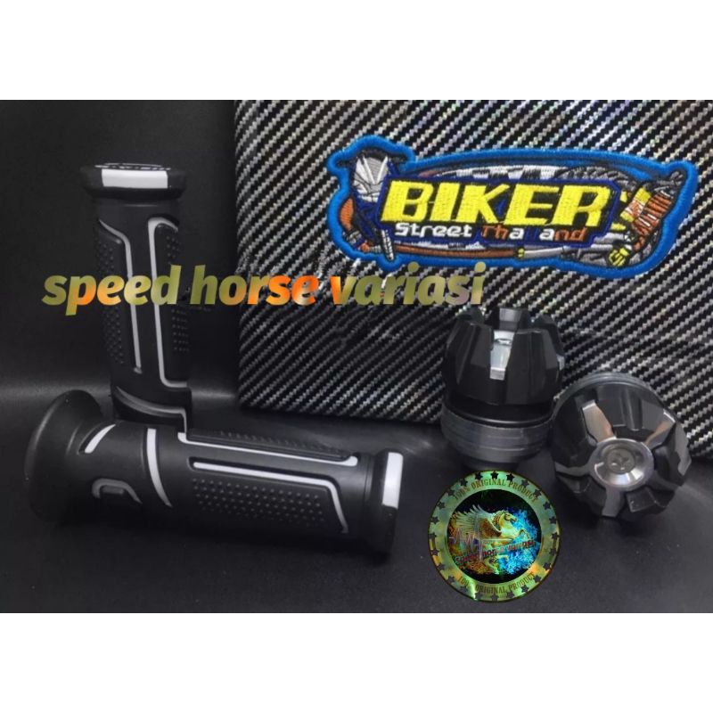 Paket Murah paket variasi motor Handgrip Neon Plus Jalu as roda Plus Kulit jok biker Universal