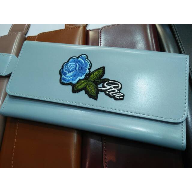 Dompet hp fashion bunga biru bordir import lipat