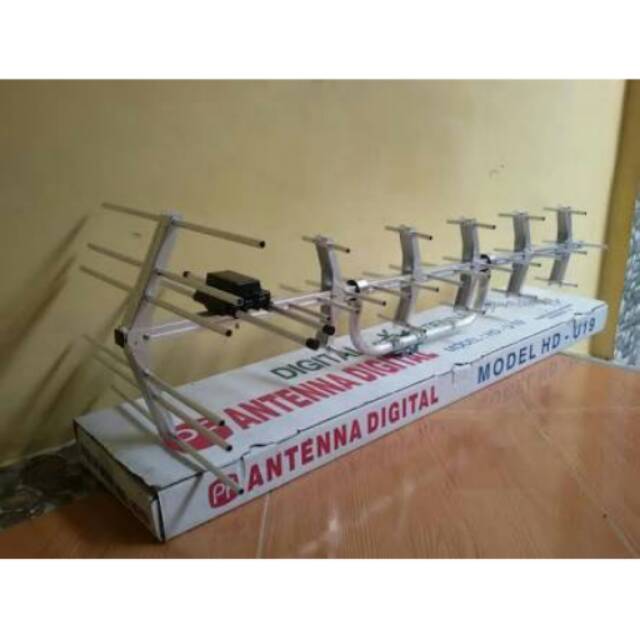 Antena PF HD-U19 DIGITAL + KABEL 15Meter UHF TV HIGH GAIN Full ALumunium Body Super Peka / PF GOCENG