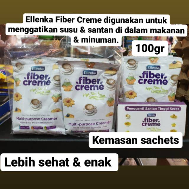 

100G ELLENKA FIBER CREME FIBERCREME SACHETS HIGH FIBER & CREAMY PENGGANTI SANTAN DAN SUSU 100GR