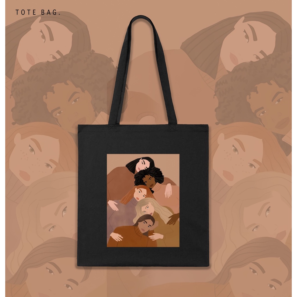 TOTE BAG WANITA / DIFFERENT GIRL / TAS LES / TAS KULIAH / TAS SANTAI / BAHAN KANVAS