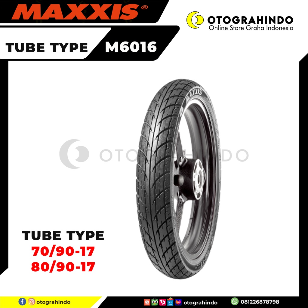 Ban Luar Motor MAXXIS M6016 70/90 80/90 Ring 17 TUBETYPE Ban Standar Motor Bebek Depan Belakang Honda Supra Jupiter Satria