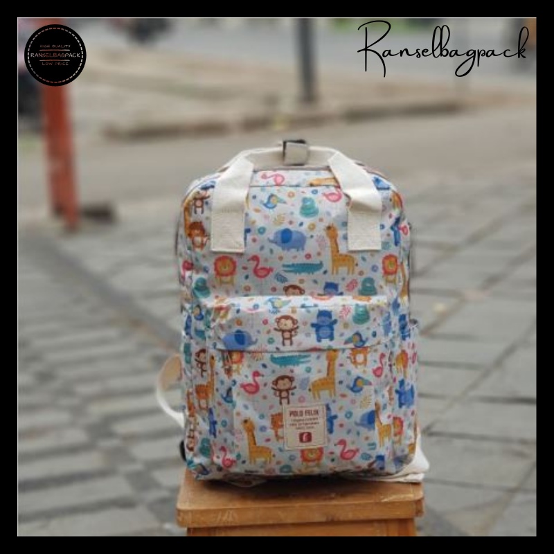 Tas Ransel Wanita - Backpack Punggung Bahu Model Korea Terbaru Murah Bagus Import Lokal Original Simple Fashion Elegan Casual Traveling Sekolah Kuliah Kerja Laptop Kapasitas Besar Waterproof Anti Air Nilon Perempuan Cewek