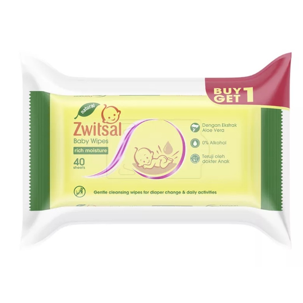 ZWITSAL BABY WIPES RICH HONEY 40'S BUY 1 GET 1