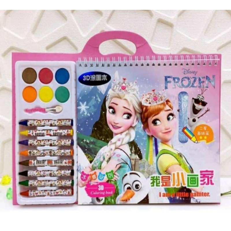 

Coloring Book 1 Set dengan Crayon dan Cat warna