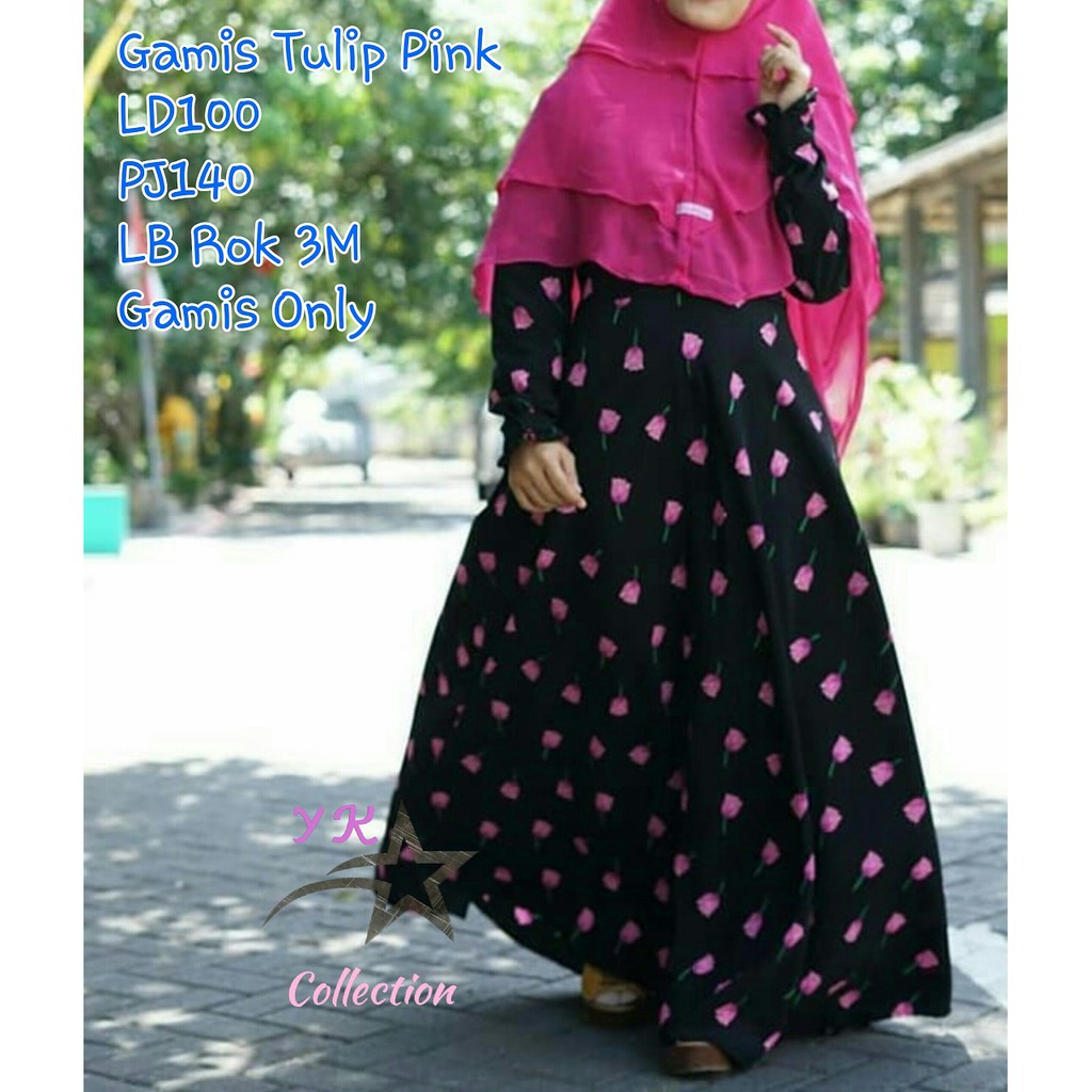 Gamis Tulip Pink / Gamis Tulip / Tulip Pink Syari