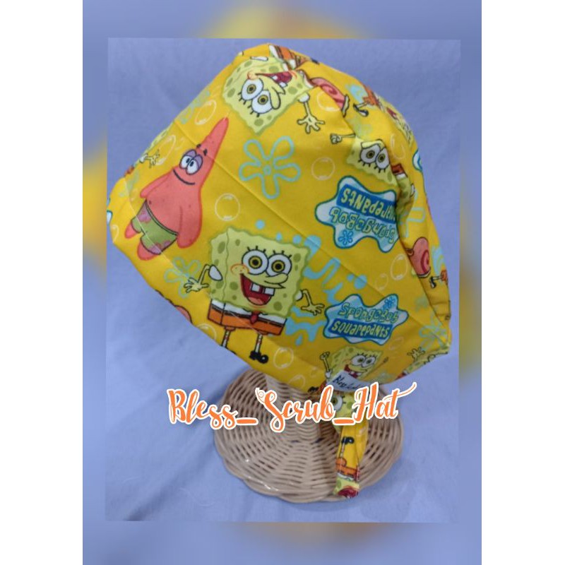 Topi Bedah / Nurse Cap/ Sugical cap/ Topi Motif/Spongebob