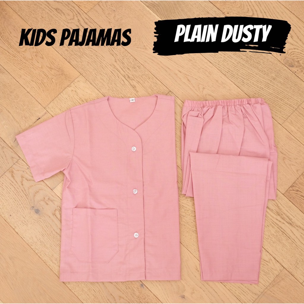 PIYAMA ANAK 1-9 TAHUN MOTIF UNISEX POLOS PINK NAVY ABU MARUN / PLAIN GREY RED MERAH BIRU DUSTY BAJU TIDUR ANAK LAKI LAKI PEREMPUAN / KIDS PAJAMAS BOY GIRL CEWE COWO KATUN