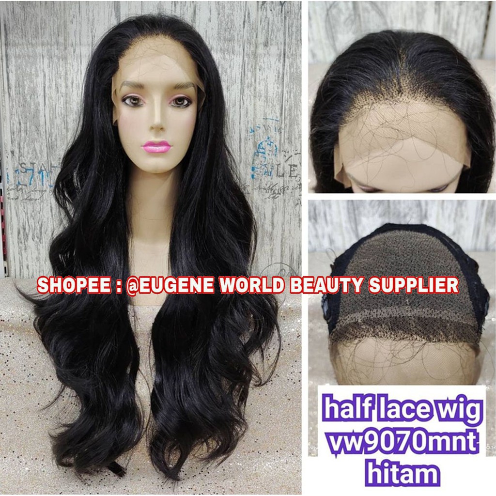 FRONT LACE WIG PINDAH BELAHAN RAMBUT PALSU WIG WANITA PANJANG KERITING CURLY WAVE 9070 FREE PARTING