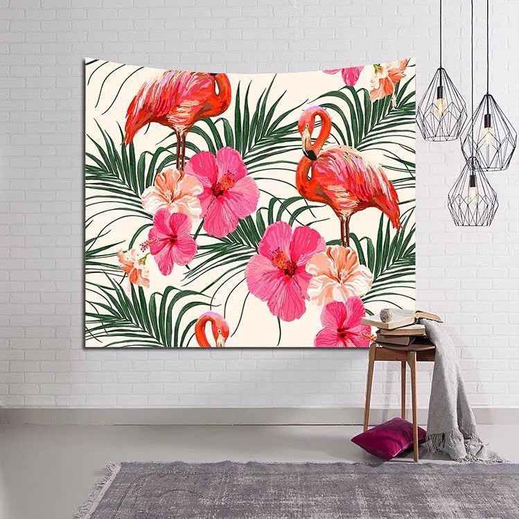 HIASAN DINDING/ WALLDECO KAIN ANEKA MOTIF FLAMINGO READY STOCK | Shopee