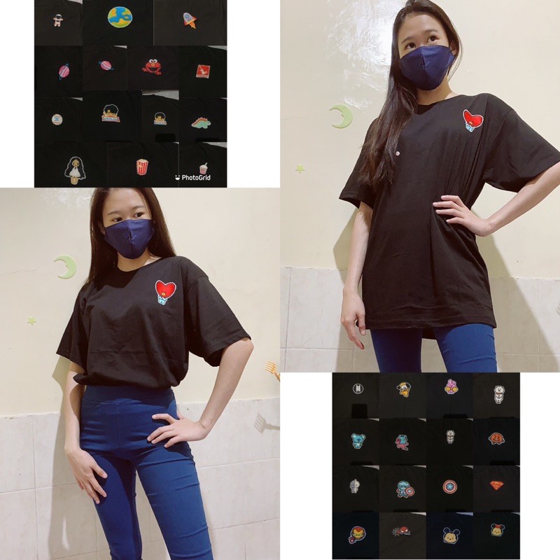 KAOS OVER SIZE / KAOS OVER SIZE BORDIR / KAOS POLOS / KAOS HITAM / BAJU OVER SIZE / BAJU WANITA
