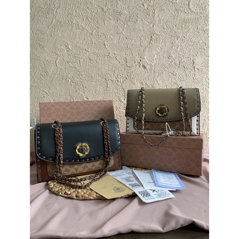 Tas coach parker with motif snakeskin semi premium