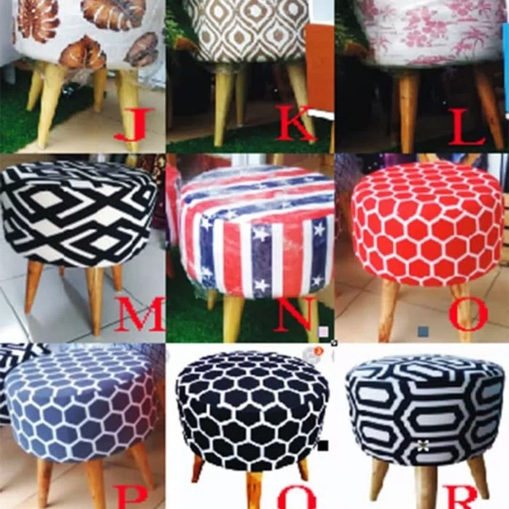Stool / kursi sofa bulat 1 set 2 pcs