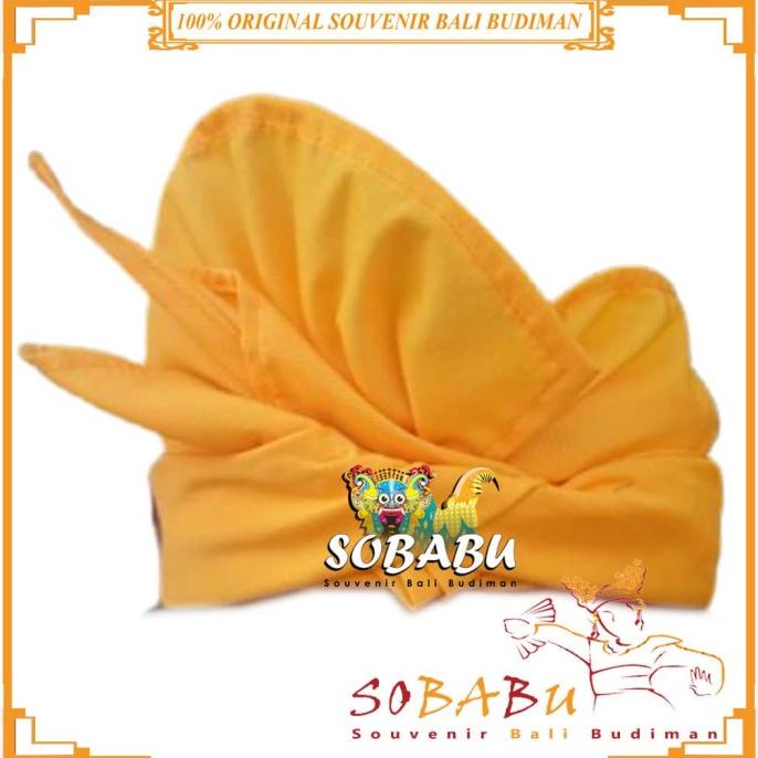 Promo Udeng Bali Ikat Kepala Setengah Jadi Kuning Polos