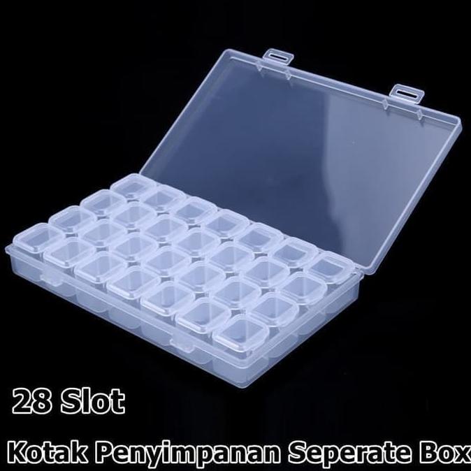 

READY STOK Kotak Penyimpanan Komponen Seperate Box 28 Slot 2333 Transparent