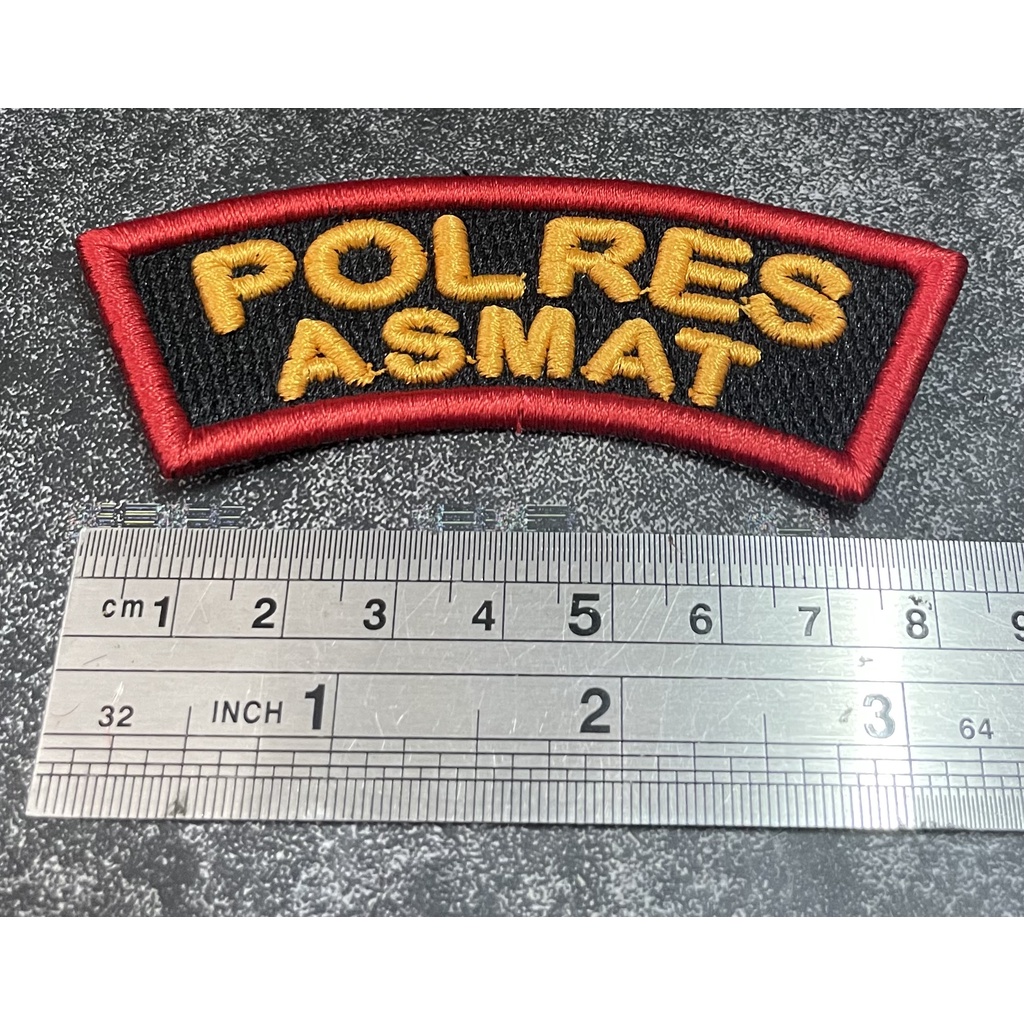 Badge Timbul Polres Asmat - Bet Polr*s - Bordir Asmat