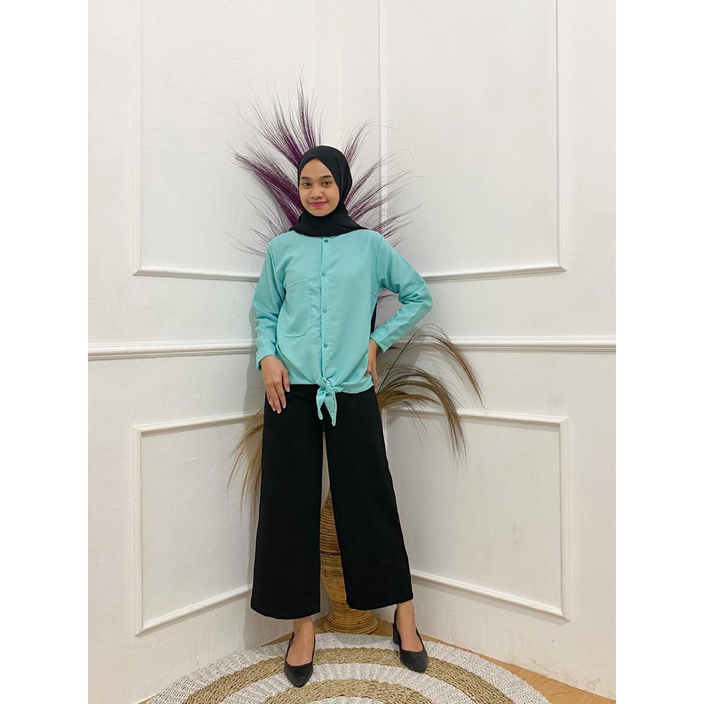 PLAIN KEMEJA PUSATGROSIR_SOLO/ BASIC TOP MOSSCREPE PREMIUM-PLAIN KMJ TOSKA
