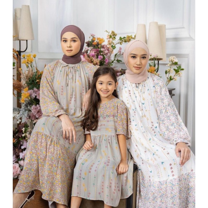 GARDENIA MIDI DRESS BROKENWHITE L BY GEULIS