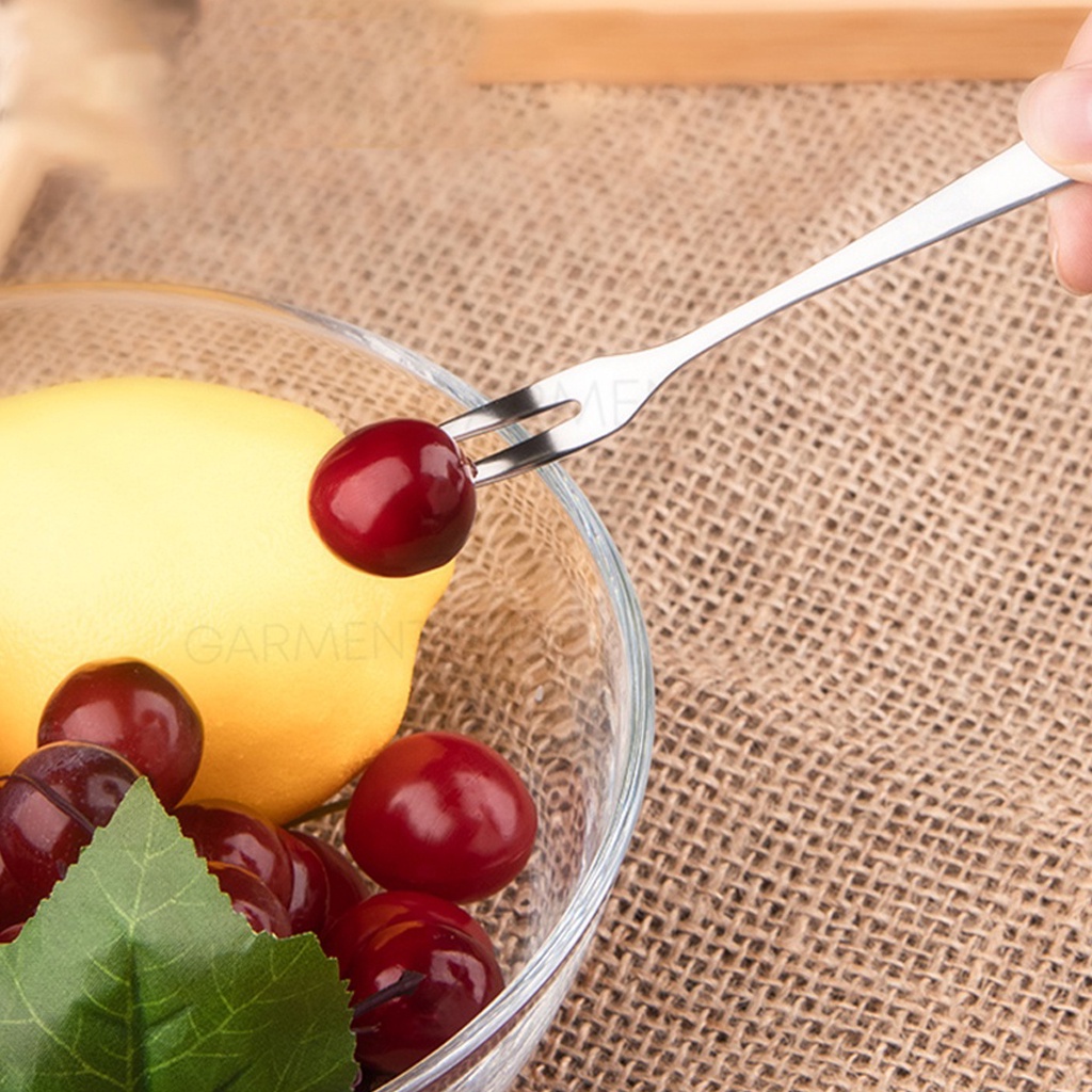 INDOMINI Garpu Buah Stainless Steel Kecil Mini Alat Tusukan Makan Kue Fruit Fork Murah Serbaguna R776