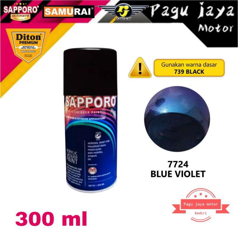 SAPPORO BUNGLON BLUE VIOLET 7724 300ML SPRAY PAINT CAT SEMPROT