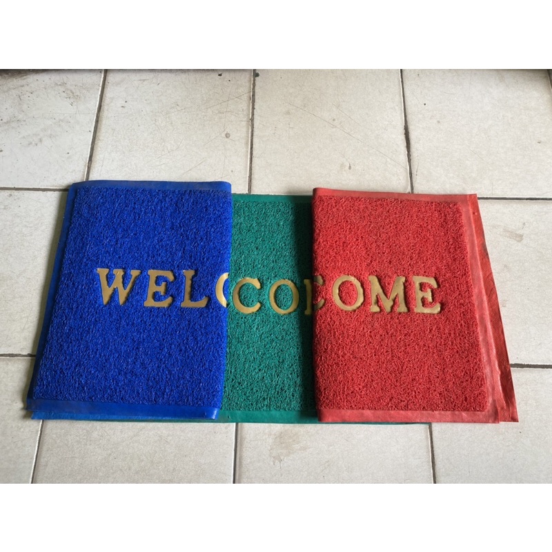 Keset WELCOME Karet Tebal Besar Keset Kaki Anti Slip Bihun Tulisan