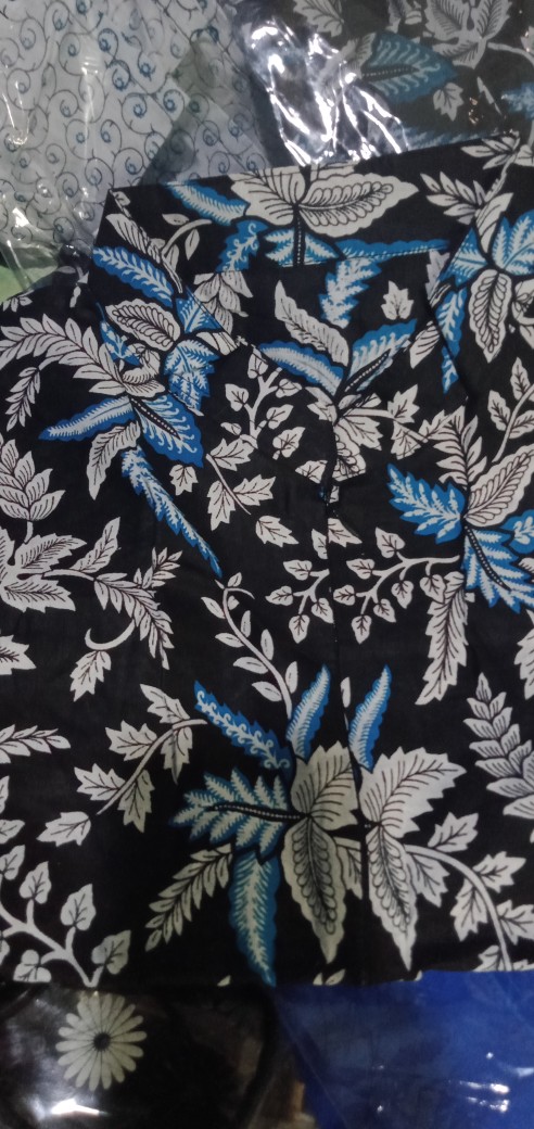 Batik Couple Keluarga Sania Ruffle Ori Ndoro Jowi Dnt Blarak Biru