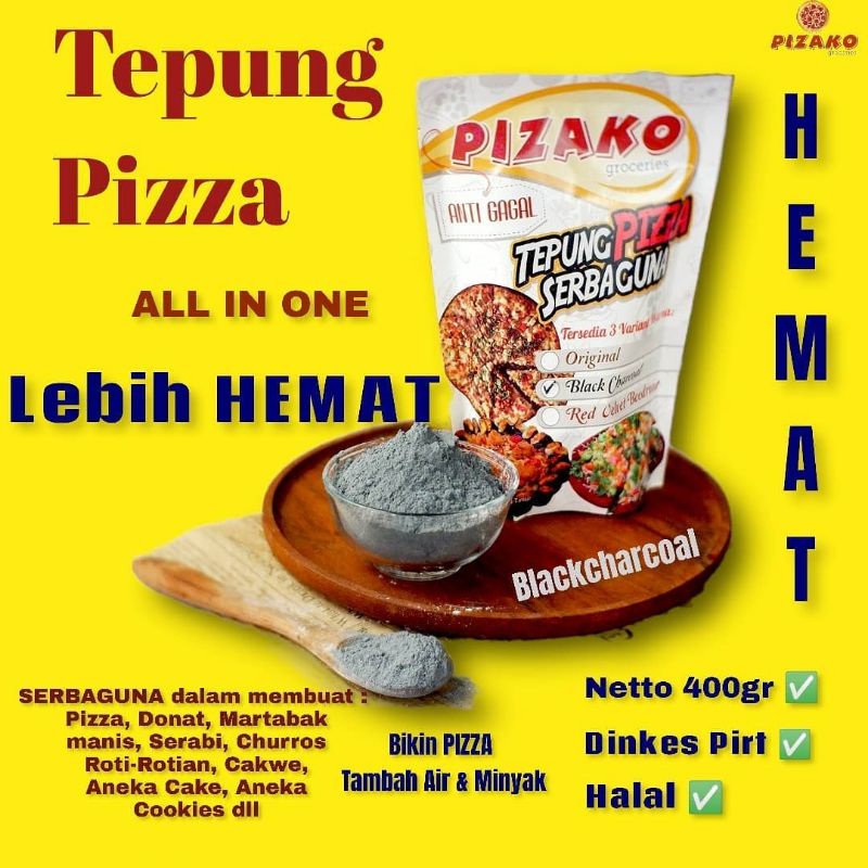 

TEPUNG PIZZA Premix 400gr - SERBAGUNA (BLACK CHARCOAL)