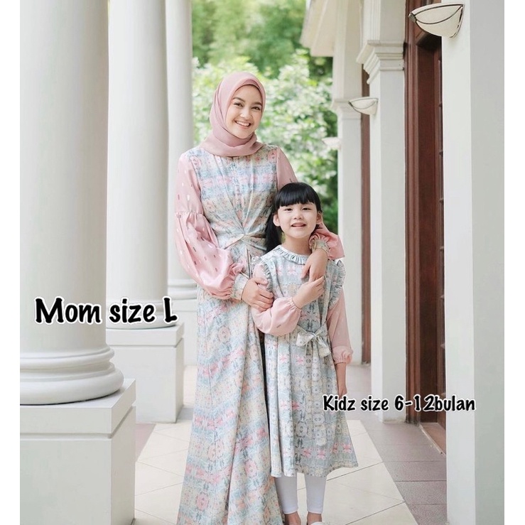 Tie dye dress vanilla hijab Mom & Kids