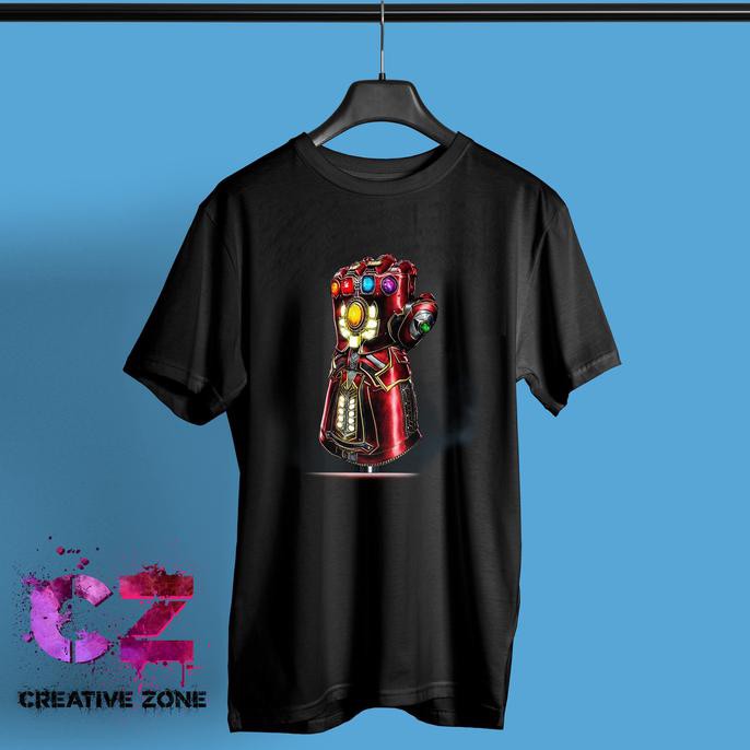 CUSTOM KAOS/TSHIRT AVENGERS ENDGAME IRONMAN INFINITY GAUNTLET