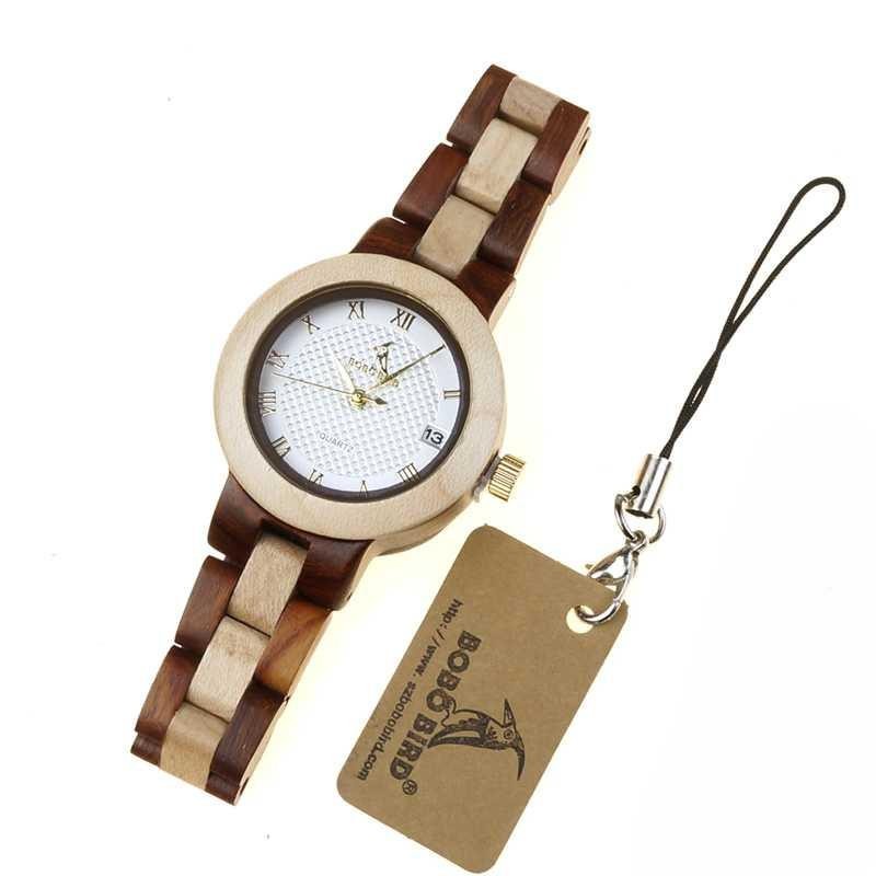 BOBO BIRD Jam Tangan Kayu Analog Wanita - M19 - Brown