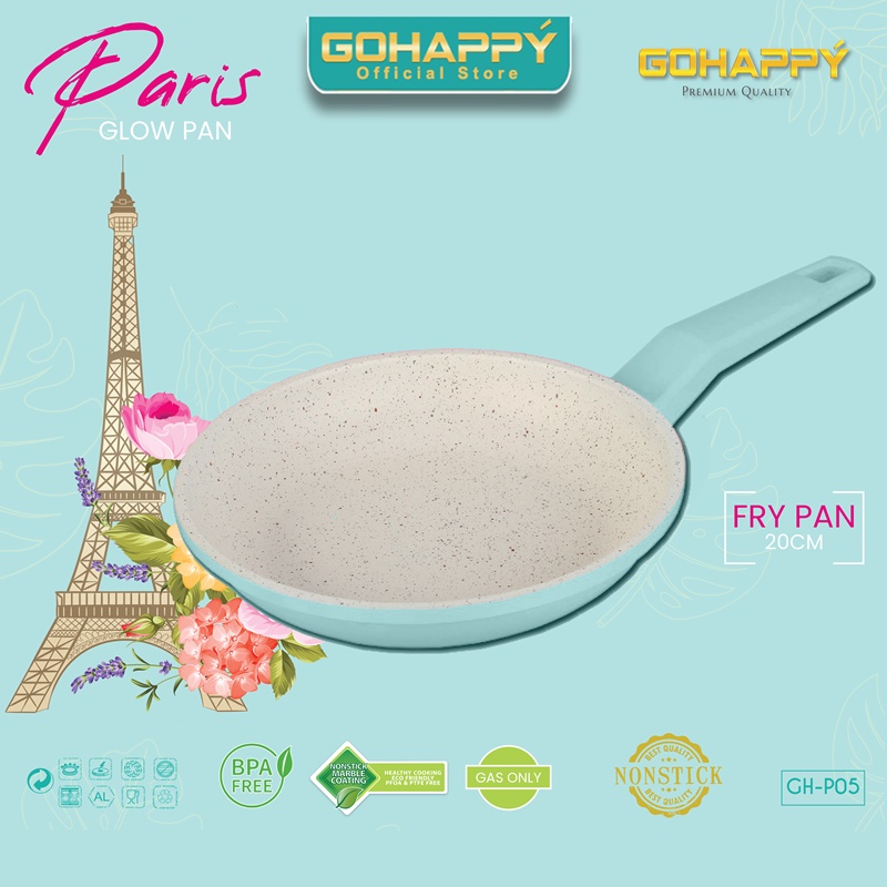 PARIS GLOWPAN Panci FRY PAN 20 cm Wajan penggorengan frypan super GHP05 GOHAPPY anti lengket