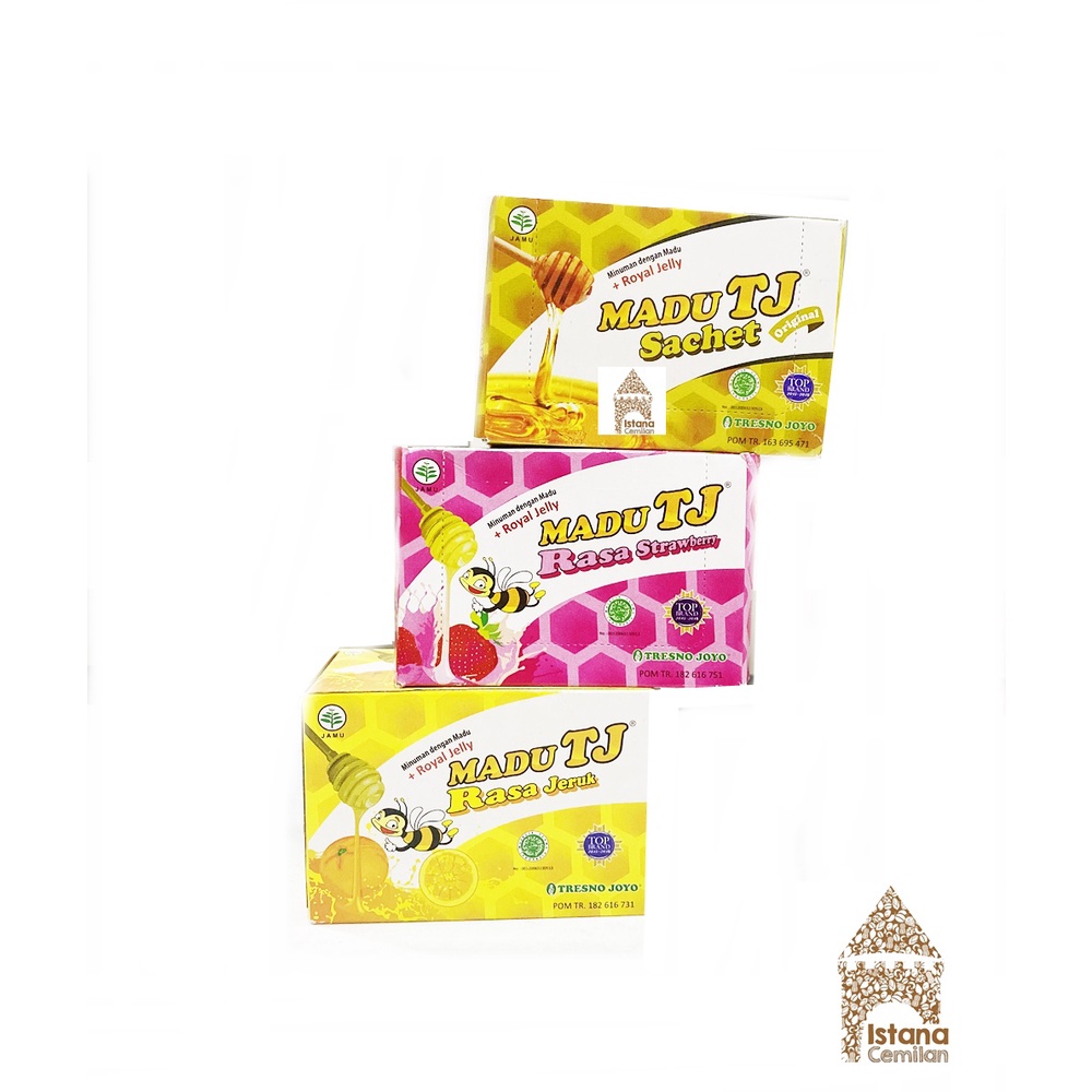 Madu TJ Original / Jeruk / Strawberry BOX (isi 12 sachet)