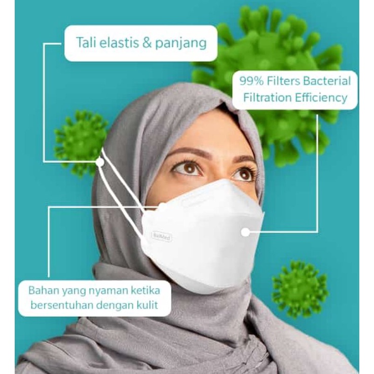 BALMED KF94 Headloop BFE 99.77%  Masker Medis Hijab Original KF 94 Balmed isi 20 Pcs