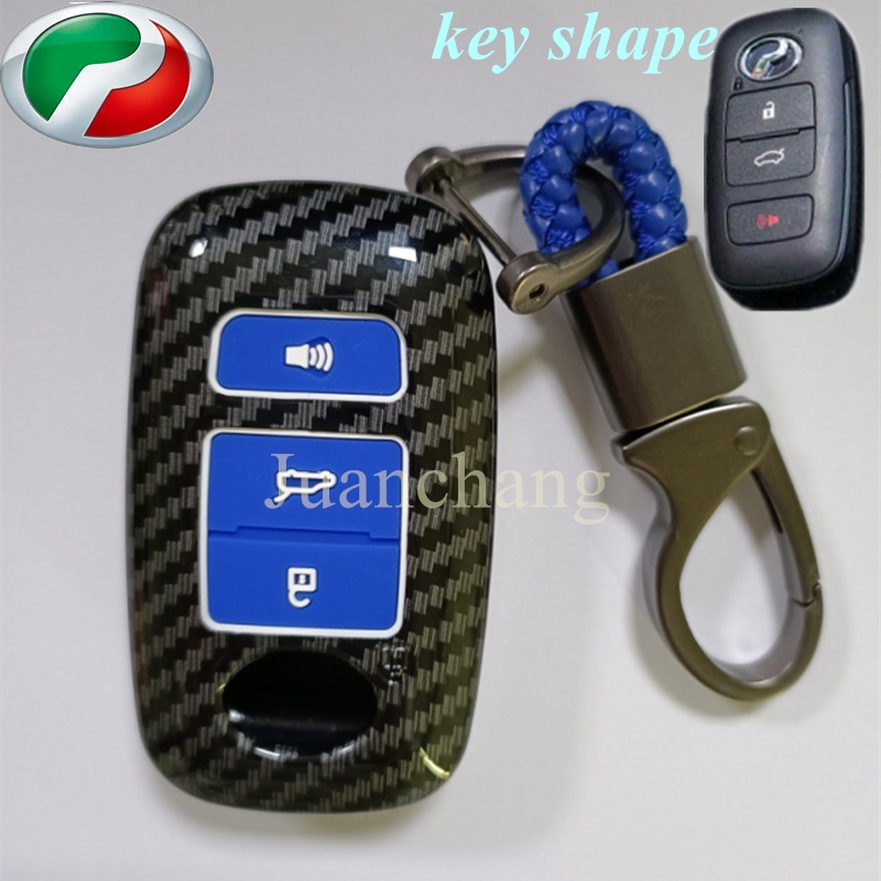 Case Remote Kunci Mobil Keyless 3 Tombol Bahan ABS Karbon Untuk Toyota Ativa New MYVI 2022 / All New Ativa BEZZA AXIA ARUZ
