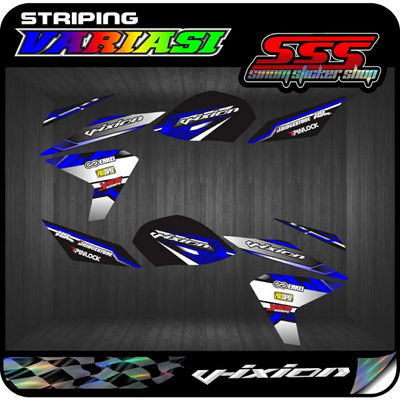 Stiker New Vixion Lighting Decal Motif Road Race 3