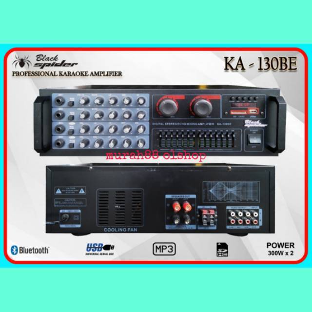 AMPLI KARAOKE BLACKSPIDER KA-130BE BLUETOOTH EQUALIZER USB