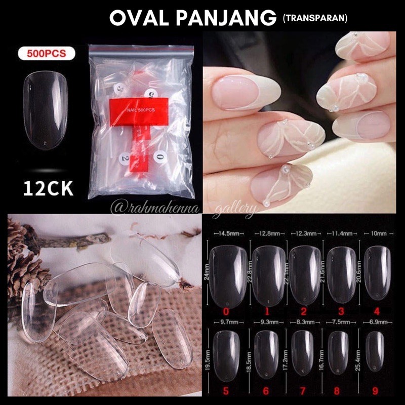 [500pcs] OVAL PANJANG KUKU PALSU POLOS,FAKE NAILS ,KUKU PALSU WEDDING