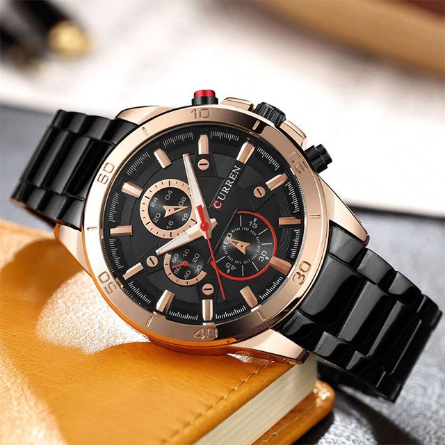 CURREN 8275 Jam Tangan Pria Analog Stainless Steel Chronograph Tidak Aktif WATCHKITE WKOS