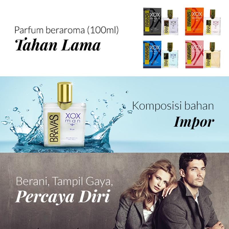 ★ BB ★  BRAVAS Eau De Parfum XOX Man Woman 100ml - Parfum Pria Wanita | HALAL Perfume Spray - EDP