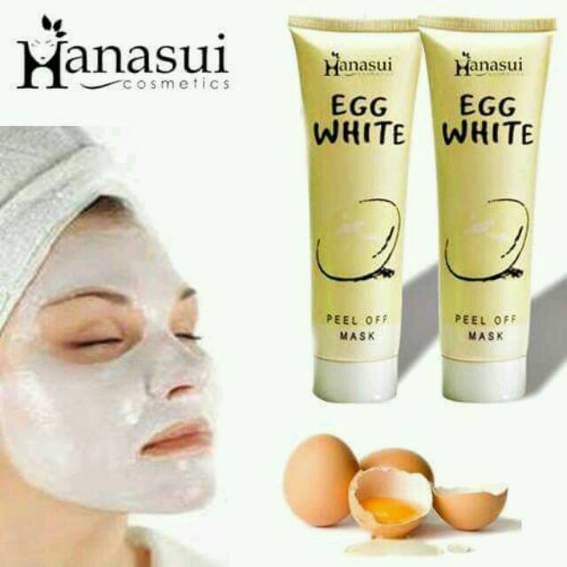 [ Hanasui ] Egg White Peel Off Mask BPOM - Masker Telur Hanasui