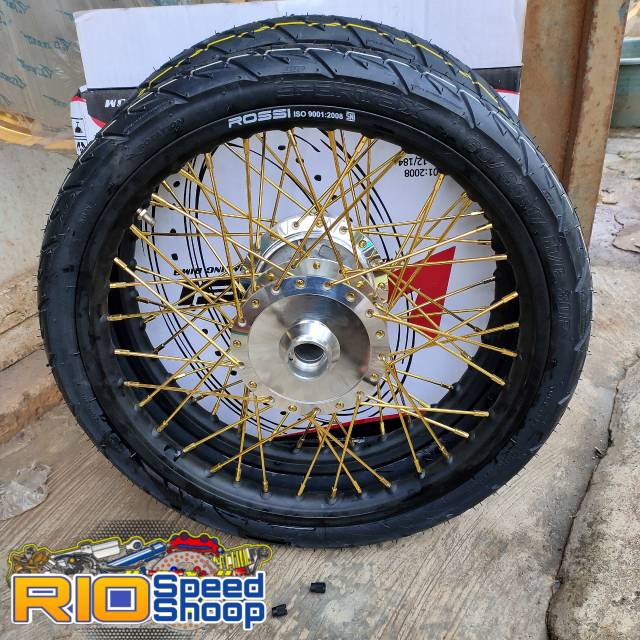Velg Pelek Paketan Vixion New JariJari Gold Velg Hitam Plus Ban