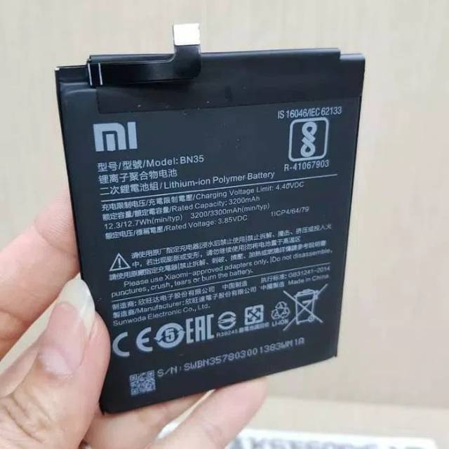 BATRE BATERAI BATTERY XIAOMI REDMI 5 BN35 ORIGINAL BATTERY BN-35