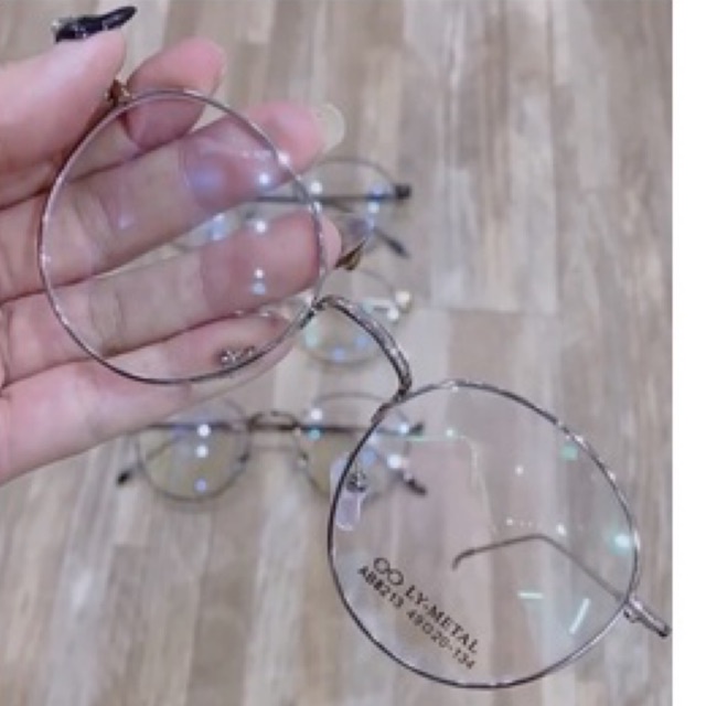 Kacamata bulat besi AB8213 lensa anti radiasi blueray photocromic bluechromic