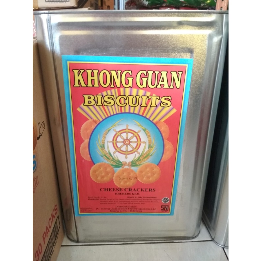 

Biskuit Kaleng / Khong Guan Biscuit Cheese Crackers Kaleng 3,5 Kg