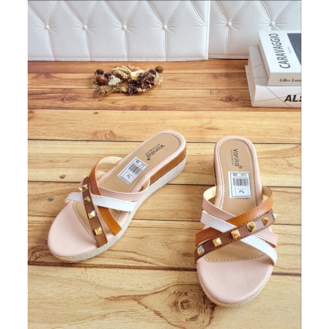 ABBUSHOES PH 20 sendal wedges silang stut sol karet  imilone 5cm