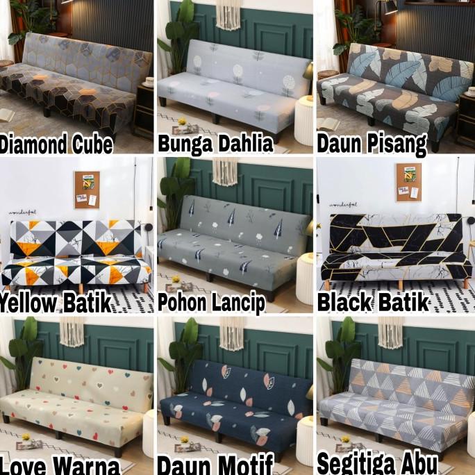 Cover sofa bed INFORMA elastic-Sarung PENUTUP sofa bed STRECTH motif