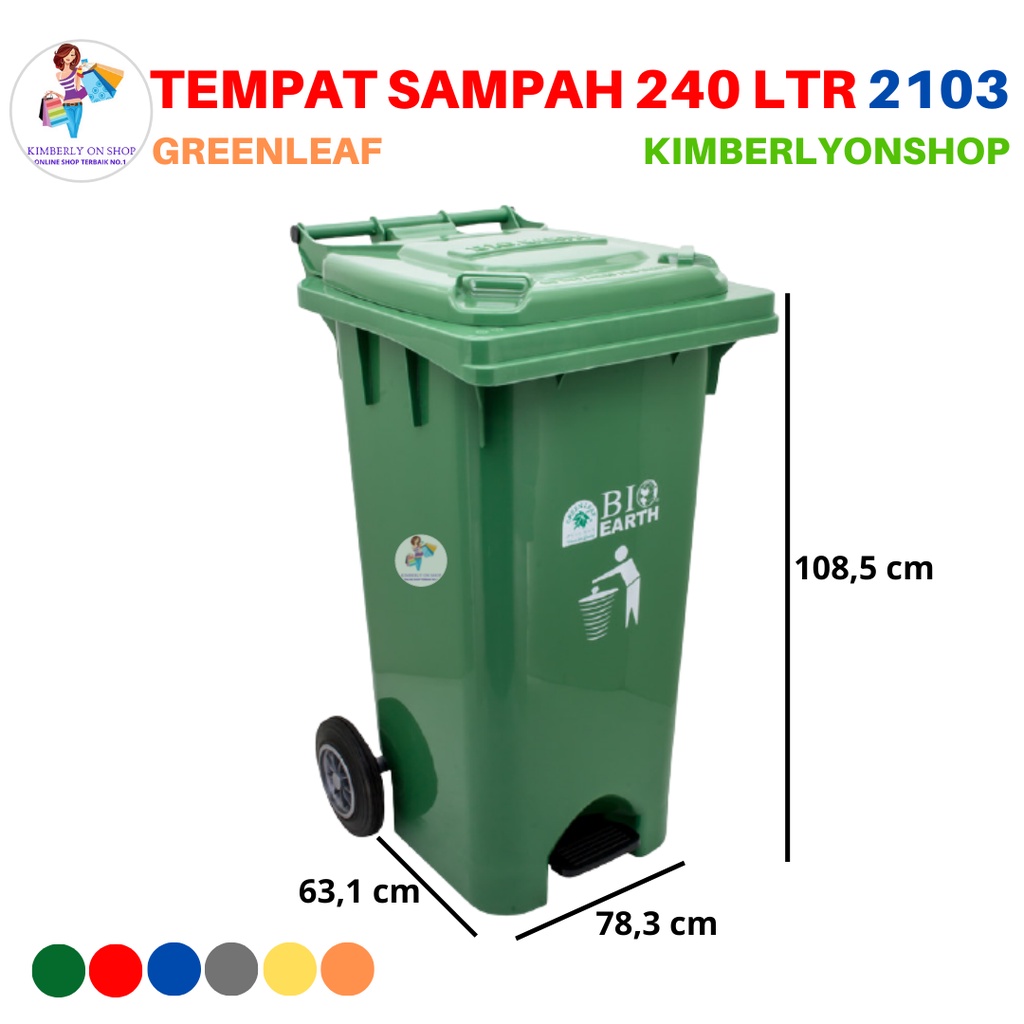 Tempat sampah BIO 240 liter 2103 Green Leaf