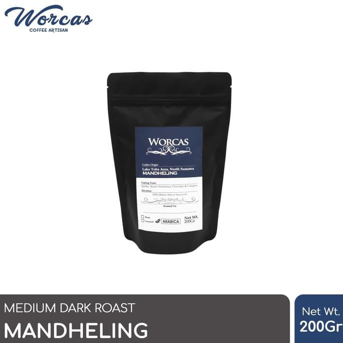 

Kopi Arabica Mandheling 200 Gram (Biji/Bubuk) | Worcas Coffee - KOPI BIJI