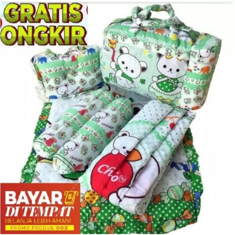 Murah Kasur Bayi 1 Set Lengkap Dengan Tas Dan Gendongan Samping / Perlengkapan Bayi 1 Paket Komplit